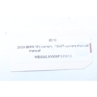 2009 BMW M3 Convertible Owners Manual