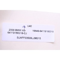 2009 BMW X5 Climate Temperature Control Panel Rear OEM