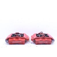 2008 2009 2010 Porsche Cayenne GTS Rear Brake Caliper Set Pair Brembo Red OEM