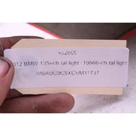 2012 BMW 128i 135i M1 Right Tail Light Lamp 63217327274 OEM