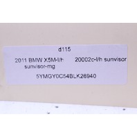 2011 BMW X5M Left Sun Visor 51167278613 OEM