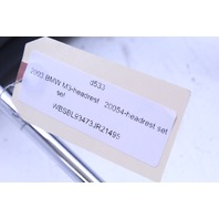 2001-2006 BMW M3 M Sport Stitched Front Leather Headrest Head Rest Pair OEM