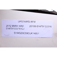 2011 2012 2013 2014 BMW X6 X6M E71 Rear Cargo Shelf Luggage Cover OEM