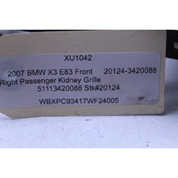 2007 BMW X3 Kidney Grille Right 3420088 OEM