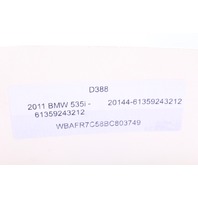 2011 BMW 535i Central Gateway Control Module 9243212 OEM