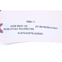 2008 BMW X5 Right Sun Shade Visor 7278614 Stock#20168 OEM