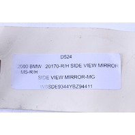 2000 2001 2002 2003 BMW M5 E39 Door Mirror Right Side View OEM