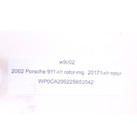 2002 Porsche 911 996 C4 Carrera 4 Brake Rotor Right Rear OEM