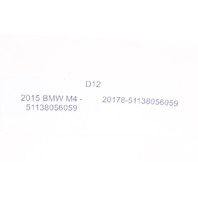 2015 BMW M4 F82 Front Left Driver Vent Trim 51138056059 OEM