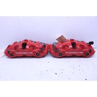2017 2018 Porsche Boxster Cayman S 718 Brake Calipers Front Brembo Pair Red OEM