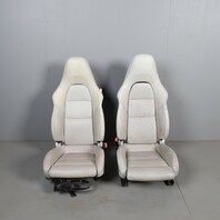 2014-2016 Porsche 911 991 Front Sport Seats Pair Right Left Grey OEM Used Worn