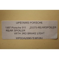 1995-1998 Porsche 911 993 Engine Lid Spoiler Wing Stop Lamp OEM