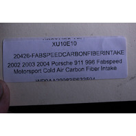 2002 2003 2004 Porsche 911 996 Fabspeed Motorsport Cold Air Carbon Fiber Intake