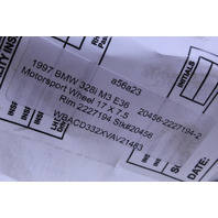 1995 1996 1997 1998 BMW 328i M3 E36 Motorsport Wheel 17 X 7.5 Rim 2227194 OEM