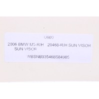 2006-2010 BMW M5 Sun Visor Right OEM