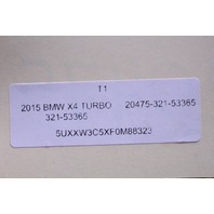 BMW 228i 320i 328i 428i 528i X1 X3 N20 Turbo Turbocharger 11657642469 OEM