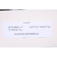 2015 BMW X4 F26 Center Console Cup Holder 9301722 OEM