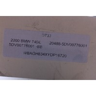 2000 BMW 740iL E38 Xenon HID Ballast 5DV00776001 OEM