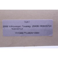 2008 Volkswagen Touareg Aux Auxiliary Input 1K0035724 OEM