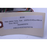 1998 1999 2000 2001 BMW 740i Door Mirror Right Side View