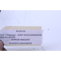 1999 2000 2001 2002 2003 2004 Volkswagen Jetta Golf Right Door Mirror Side View