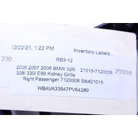 2006 2007 2008 BMW 325i 328i 330i Hood Grille Right - 51137120008 OEM