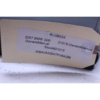 2007 BMW 328i Owners Manual Stock#21015