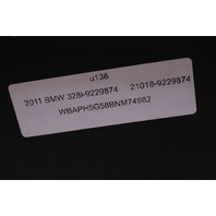 2011 BMW 328i Body Control Module BCM 9229874 OEM