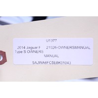 2014 Jaguar F Type S Owner Manual and Case