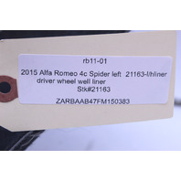 2015 2016 2017 Alfa Romeo 4c Spider Front Fender Liner Left Driver 50526028 OEM