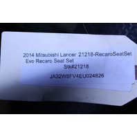 2014 Mitsubishi Lancer Evo X Recaro Front Seats DAMAGED FOR PARTS