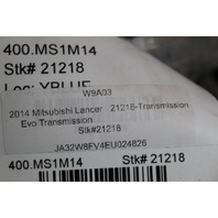 2014 Mitsubishi Lancer Evo Transmission Damaged FOR PARTS AS-IS OEM