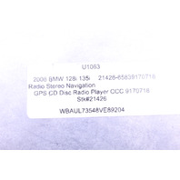 2008 BMW 128i 135i Radio Stereo Navigation GPS Cd Disc Radio Player Cic Note - 65839170718 OEM