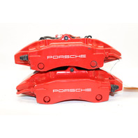 2013-2016 Porsche Boxster Cayman 981 Rear Brake Calipers Brembo Pair Red OEM
