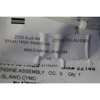 2017 2018 2019 2020 Audi A4 2.0 Engine 2.0 Motor 12k Miles OEM