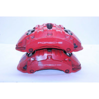 11-18 Porsche Cayenne Turbo / GTS Front Brake Calipers Brembo Red Pair OEM