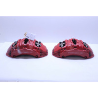 11-18 Porsche Cayenne Turbo / GTS Front Brake Calipers Brembo Red Pair OEM