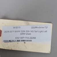 2009-2011 BMW 328i 335i M3 Left Tail Light 63214871733 OEM Used
