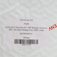 2005-2012 Porsche 911 997 Boxster Cayman 987 Left Seat Airbag Grey OEM