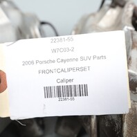 2004-2010 Porsche Cayenne Front Brake Caliper Set Brembo Silver 18ZR 18ZL OEM