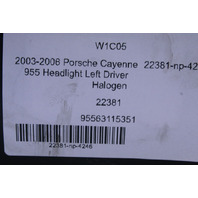 2003-2006 Porsche Cayenne Left Headlight Halogen95563115351 OEM