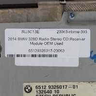 2014 BMW 328D Radio Stereo Professional  CD Receiver Module 65129326017 OEM Used