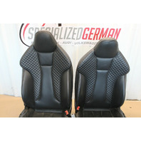 15-18 Audi S3 Front Rear Seat Cushions Leather Stitched Assembly Set OEM
