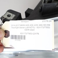 2014-2017 BMW 428i 430i 435i 440i M3 M4 Headlight Xenon Left NOTE 63117377853 OEM