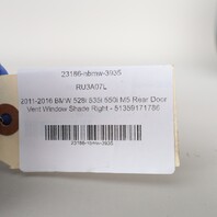 2011-2016 BMW 528i 535i 550i M5 Rear Door Vent Window Shade Right - 51359171786