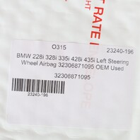 BMW 228i 328i 335i 428i 435i Left Steering Wheel Airbag OEM 32306871095