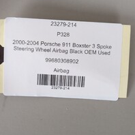 2000-2004 Porsche 911 Boxster 3 Spoke Steering Wheel Airbag Black OEM