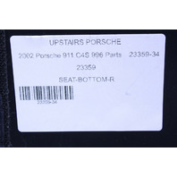 2000-2004 Porsche 911 996 Coupe Rear Seat Lower Cushion Left Leather Black OEM