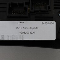 2012-2013 Audi A6 Climate Temperature Control Panel 4G0820043AF OEM Used