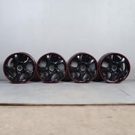 2000-2002 Porsche Boxster 17 X 7 / 17 x 8.5 Wheel Rim Set Black OEM Used